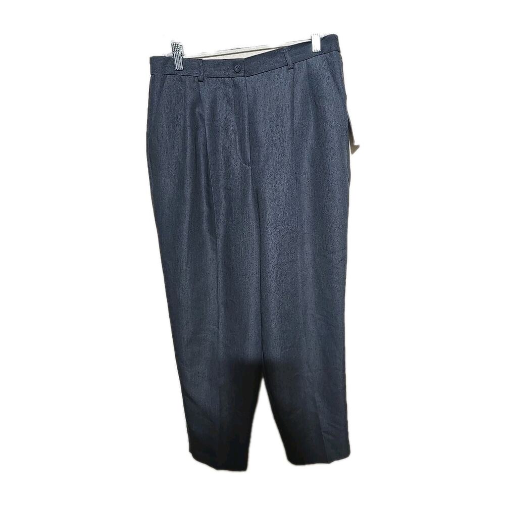 NWT Vtg Villager Blue Straight High Rise Formal Career Dress Pants Womans 12